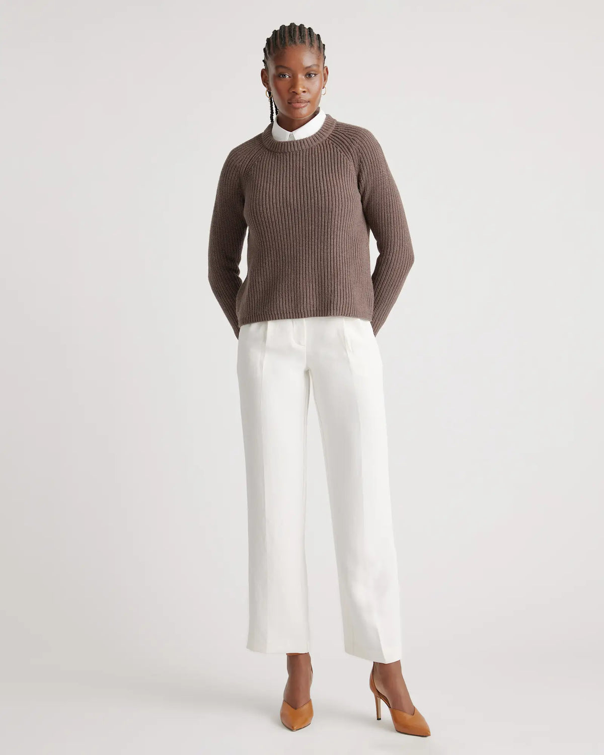 100% Organic Cotton Fisherman Crew Sweater - US 7067