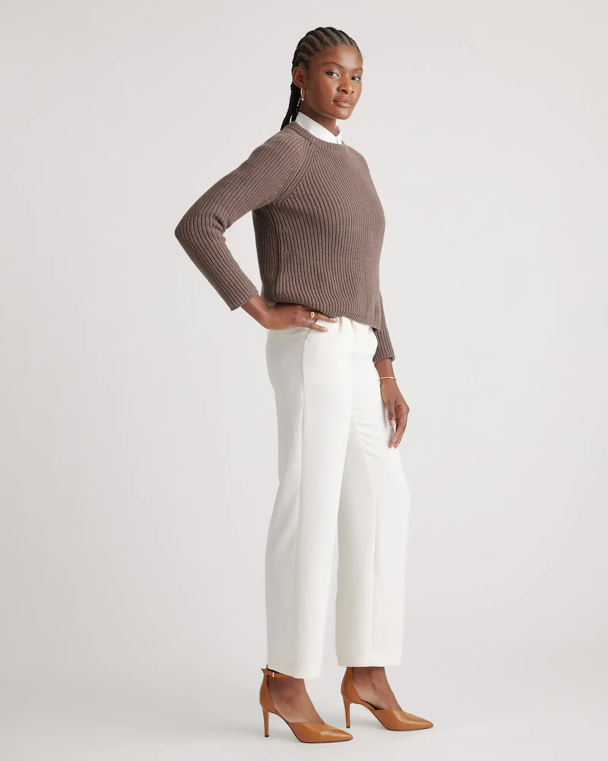 100% Organic Cotton Fisherman Crew Sweater - US 7067