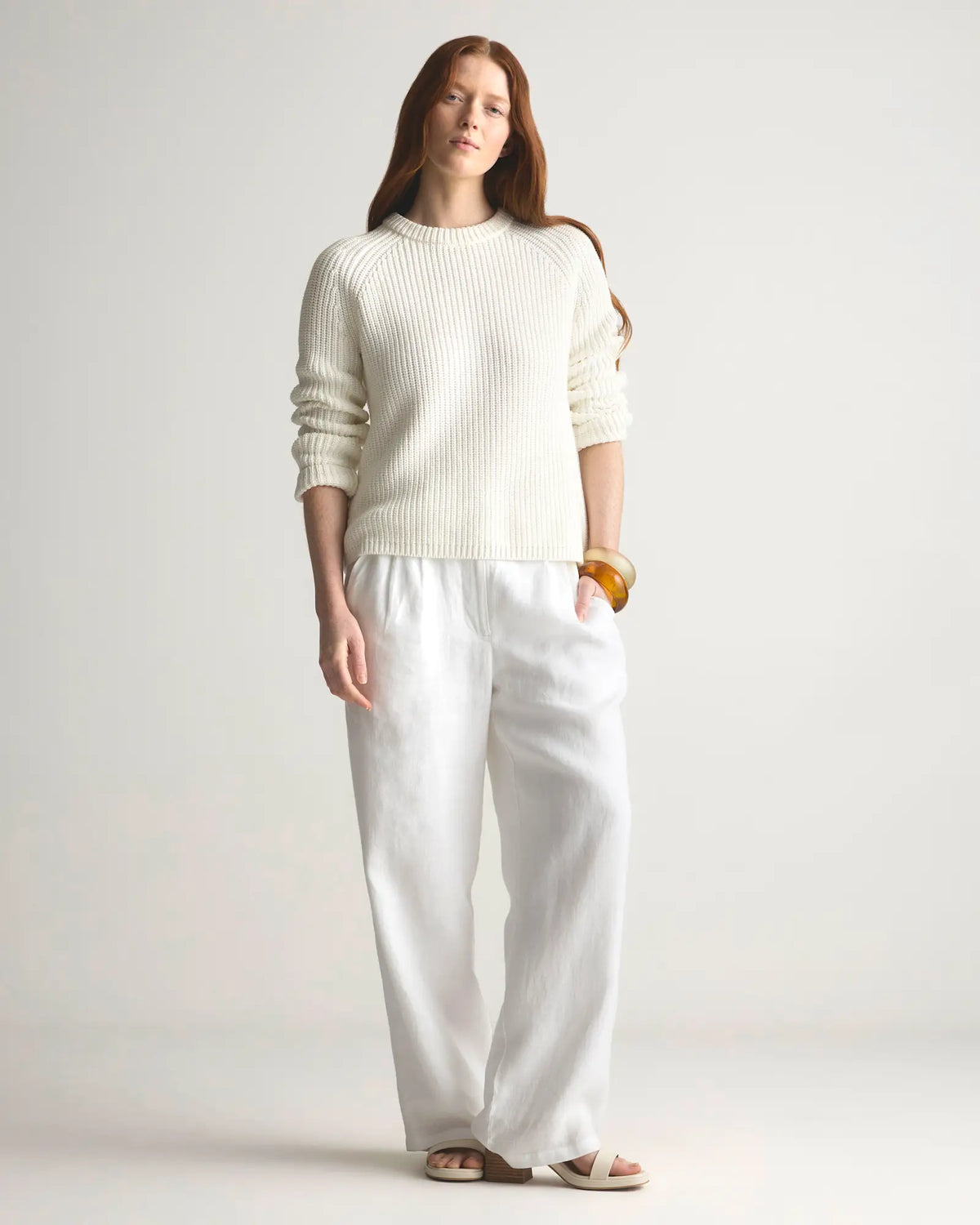 100% Organic Cotton Fisherman Crew Sweater - US 0165