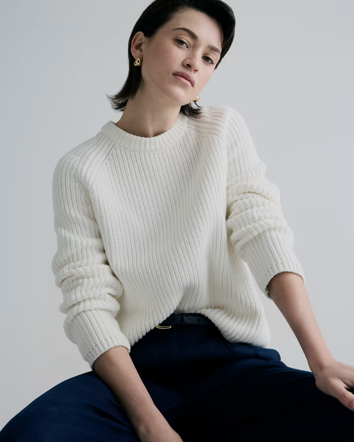 100% Organic Cotton Fisherman Crew Sweater - US 0165