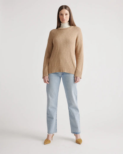Cotton Linen Oversized Crew Sweater - US 8942