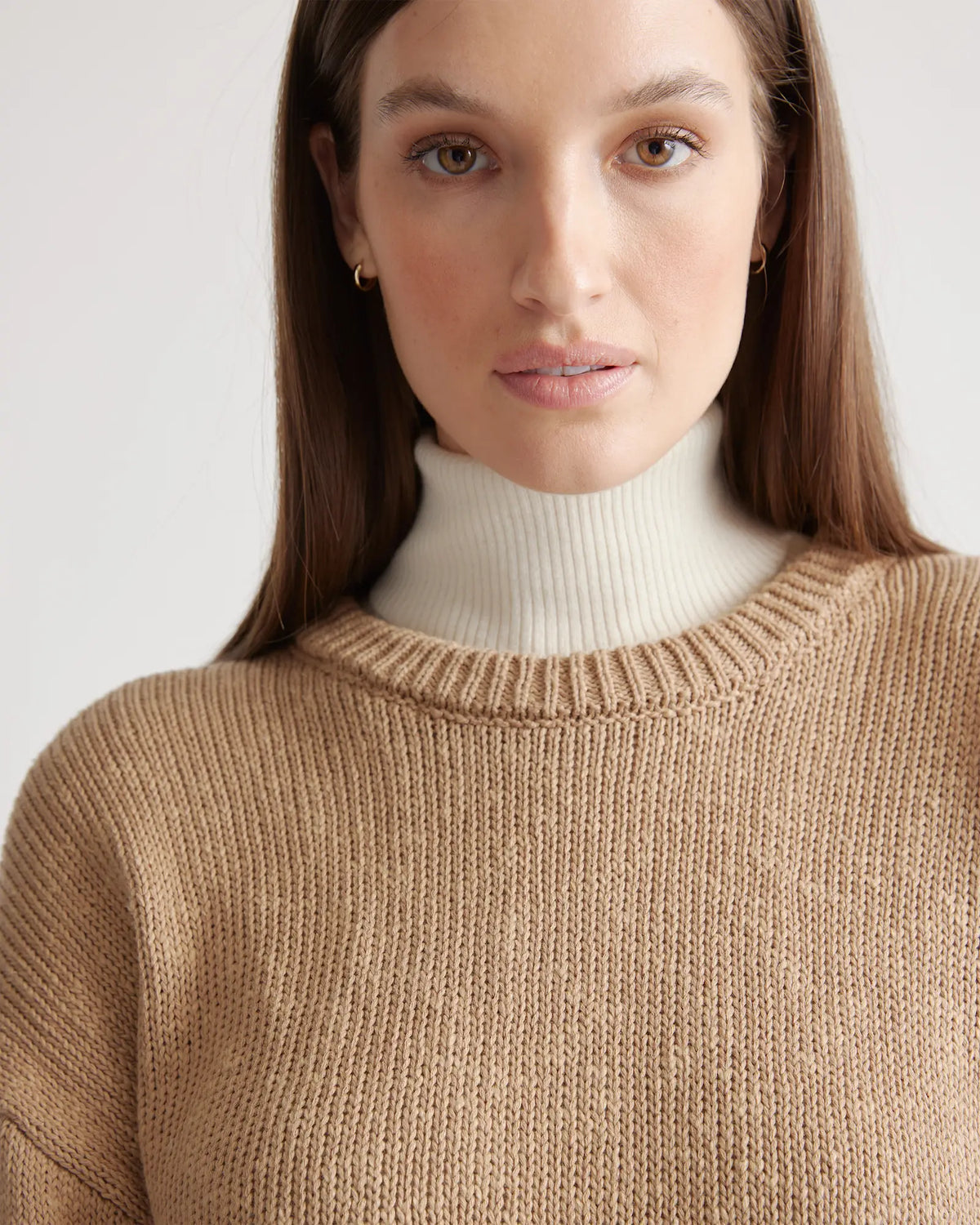 Cotton Linen Oversized Crew Sweater - US 8942