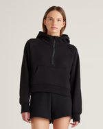 Organic Heavyweight Fleece Cropped Half Zip Hoodie - US 3200