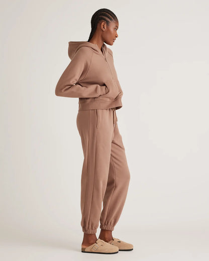 Organic Heavyweight Fleece Cropped Half Zip Hoodie - US 9320