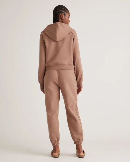 Organic Heavyweight Fleece Cropped Half Zip Hoodie - US 9320
