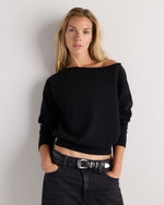 Organic French Terry Off-Shoulder Sweatshirt - US 2723