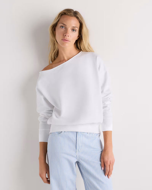 Organic French Terry Off-Shoulder Sweatshirt - US 2572