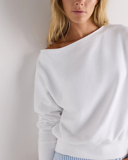 Organic French Terry Off-Shoulder Sweatshirt - US 2572