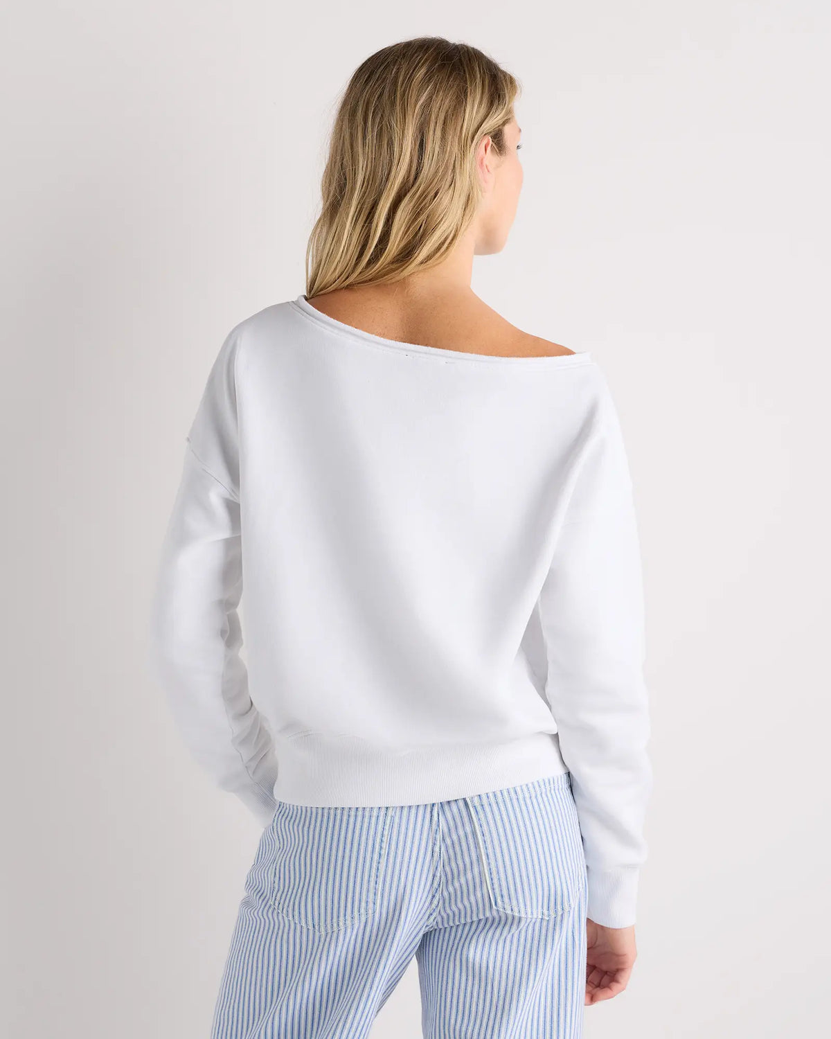 Organic French Terry Off-Shoulder Sweatshirt - US 2572