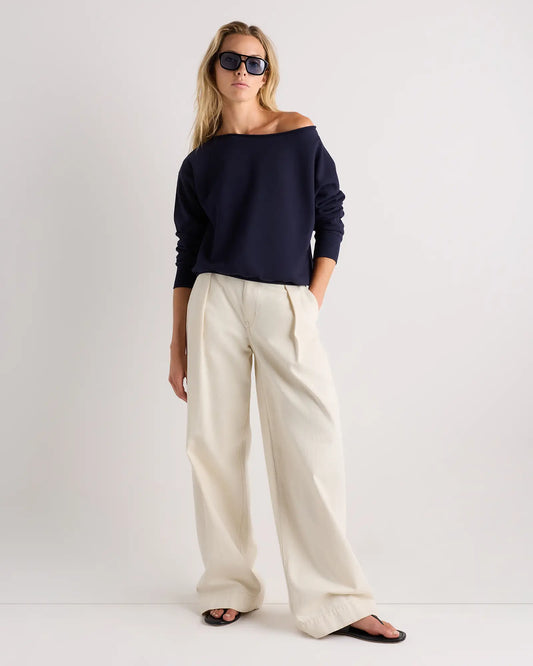Organic French Terry Off-Shoulder Sweatshirt - US 5795