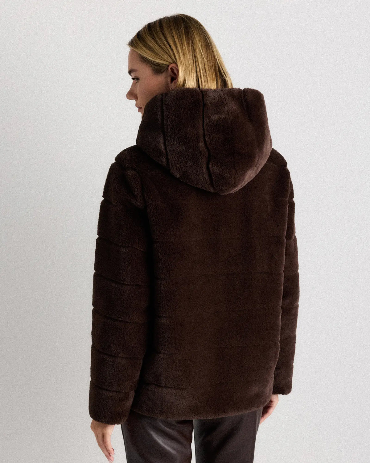 Hooded Faux Fur Jacket - US 5864
