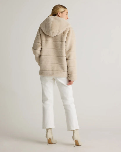 Hooded Faux Fur Jacket - US 7611