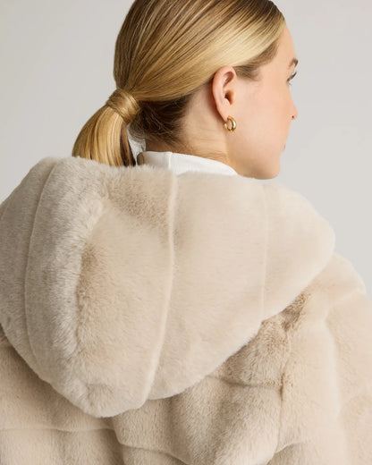 Hooded Faux Fur Jacket - US 7611