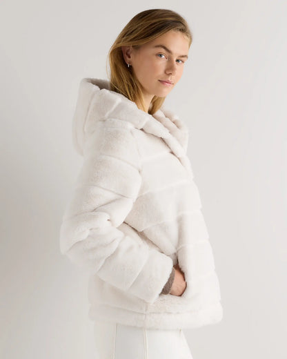 Hooded Faux Fur Jacket - US 4779