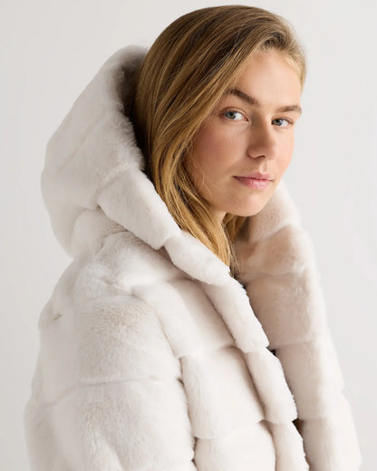 Hooded Faux Fur Jacket - US 4779