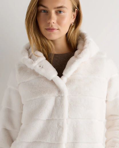 Hooded Faux Fur Jacket - US 4779