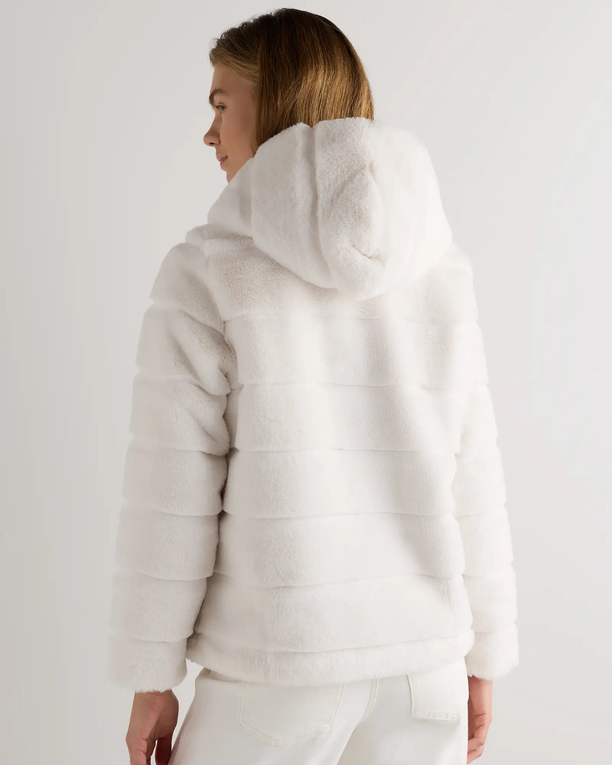 Hooded Faux Fur Jacket - US 4779