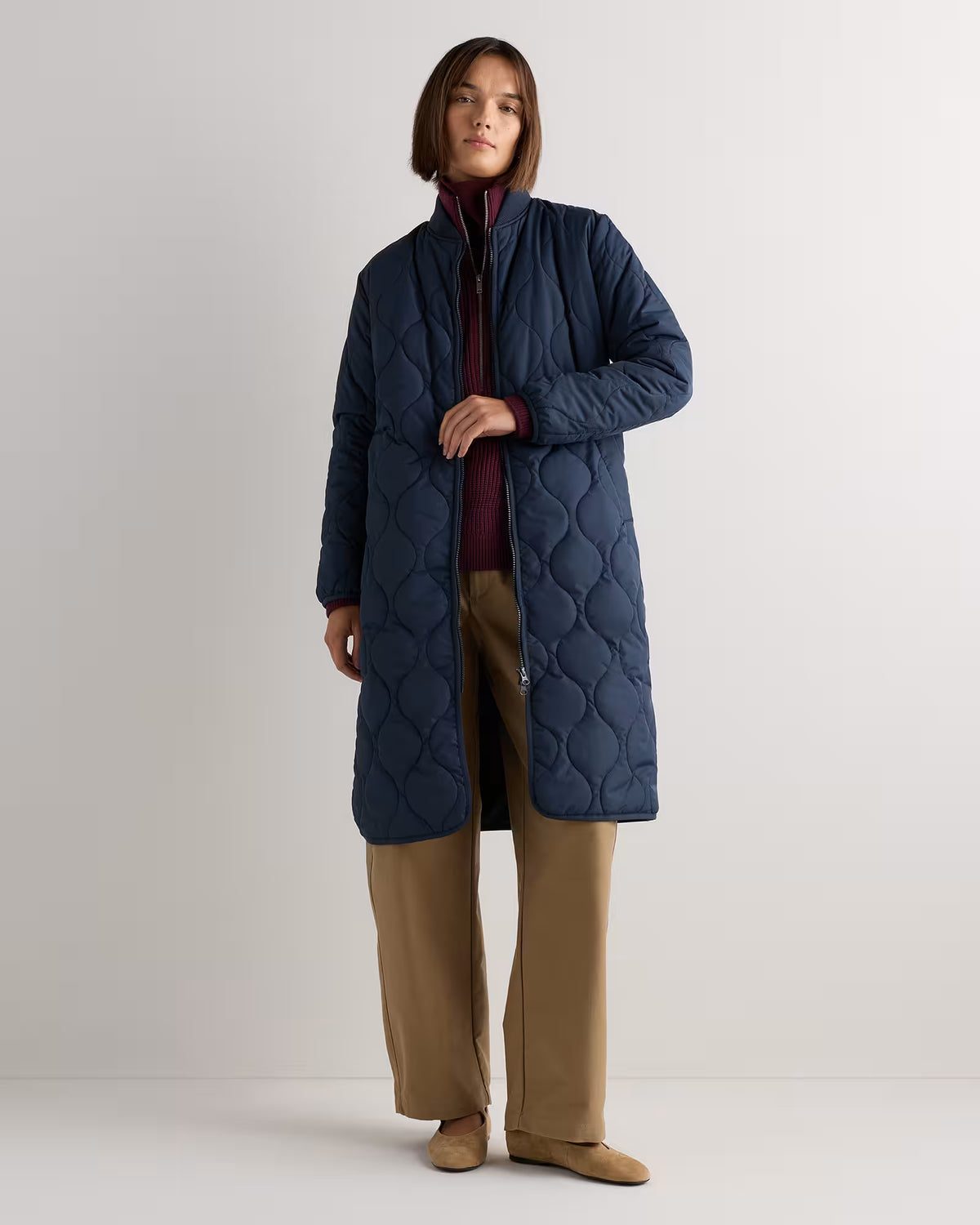 Featherless Quilted Puffer Long Coat - US 5371