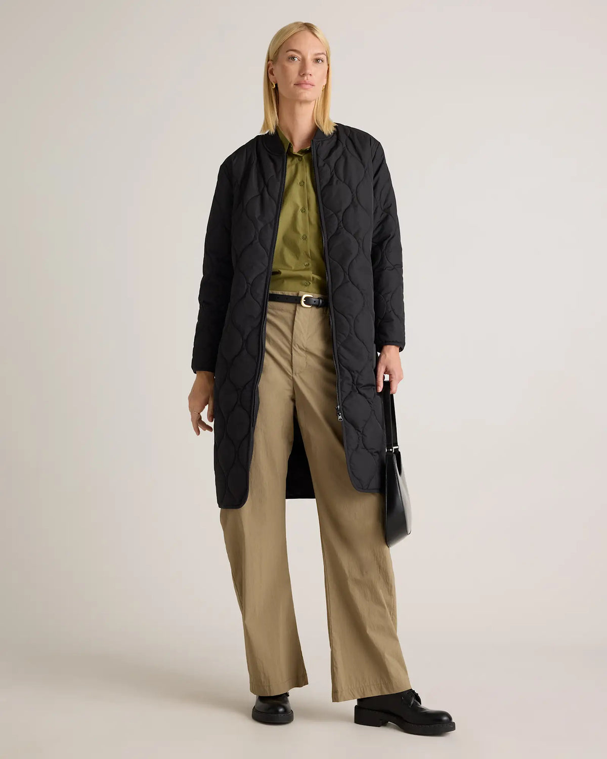 Featherless Quilted Puffer Long Coat - US 0875