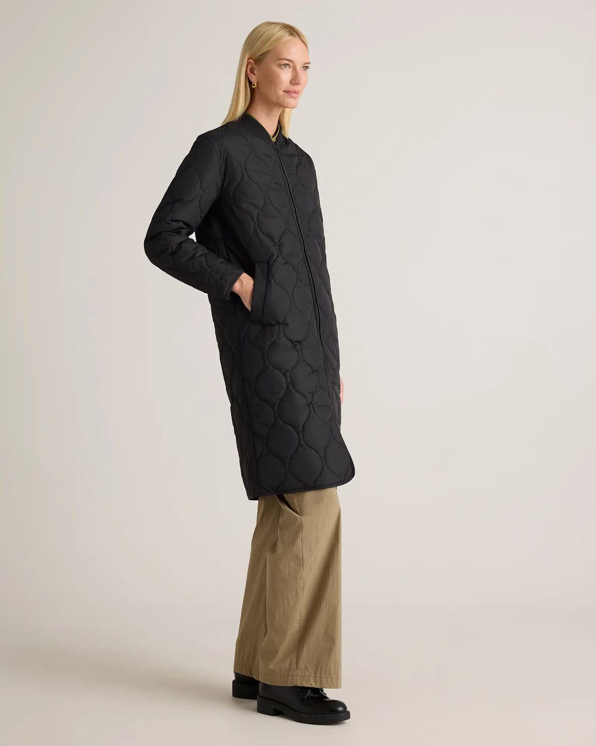 Featherless Quilted Puffer Long Coat - US 0875