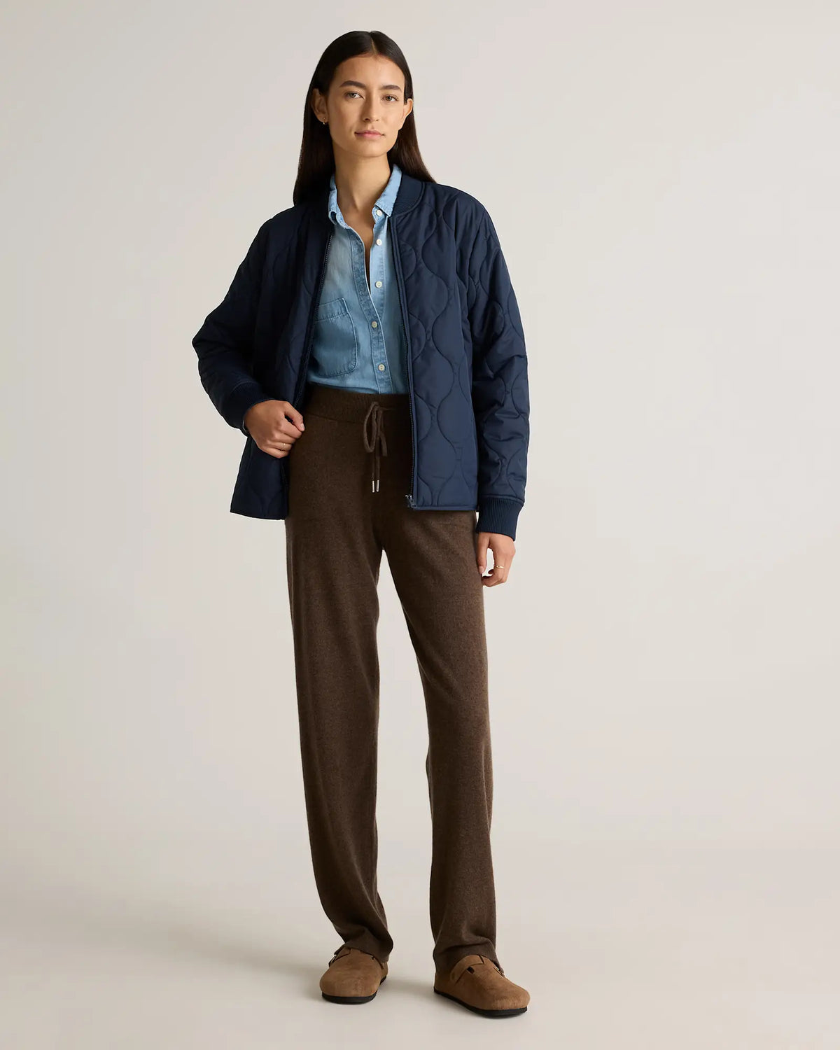 Featherless Quilted Puffer Bomber Jacket - US 7454