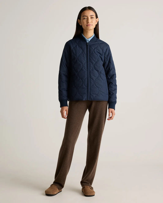 Featherless Quilted Puffer Bomber Jacket - US 7454