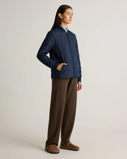 Featherless Quilted Puffer Bomber Jacket - US 7454