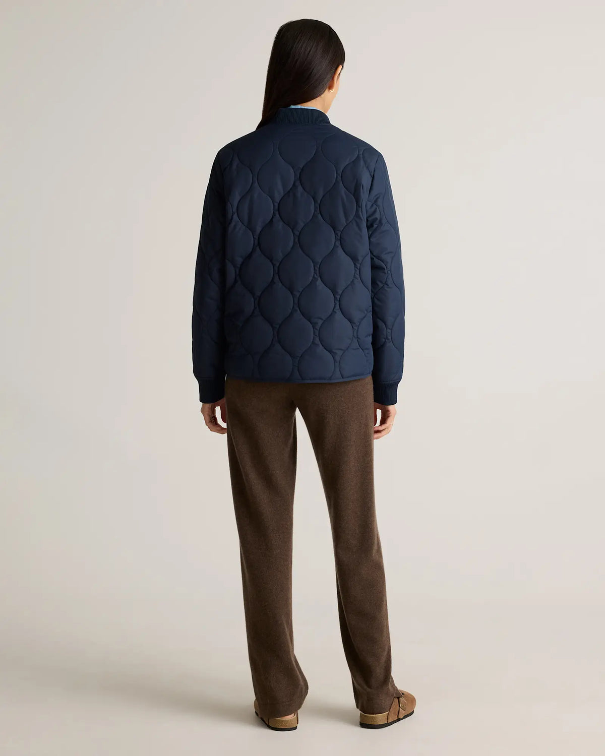 Featherless Quilted Puffer Bomber Jacket - US 7454