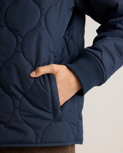 Featherless Quilted Puffer Bomber Jacket - US 7454