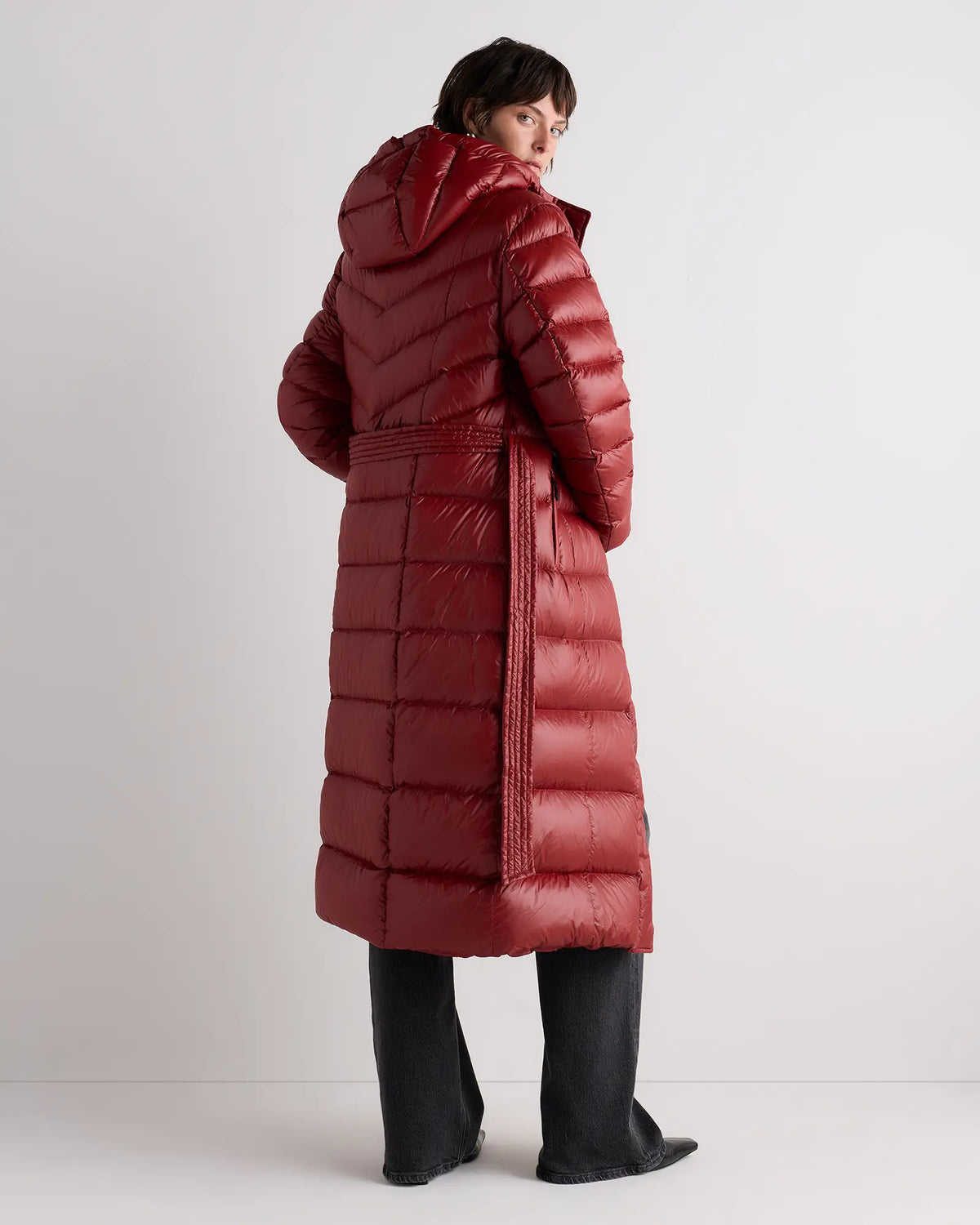 Responsible Down Belted Puffer Maxi Coat - US 7037