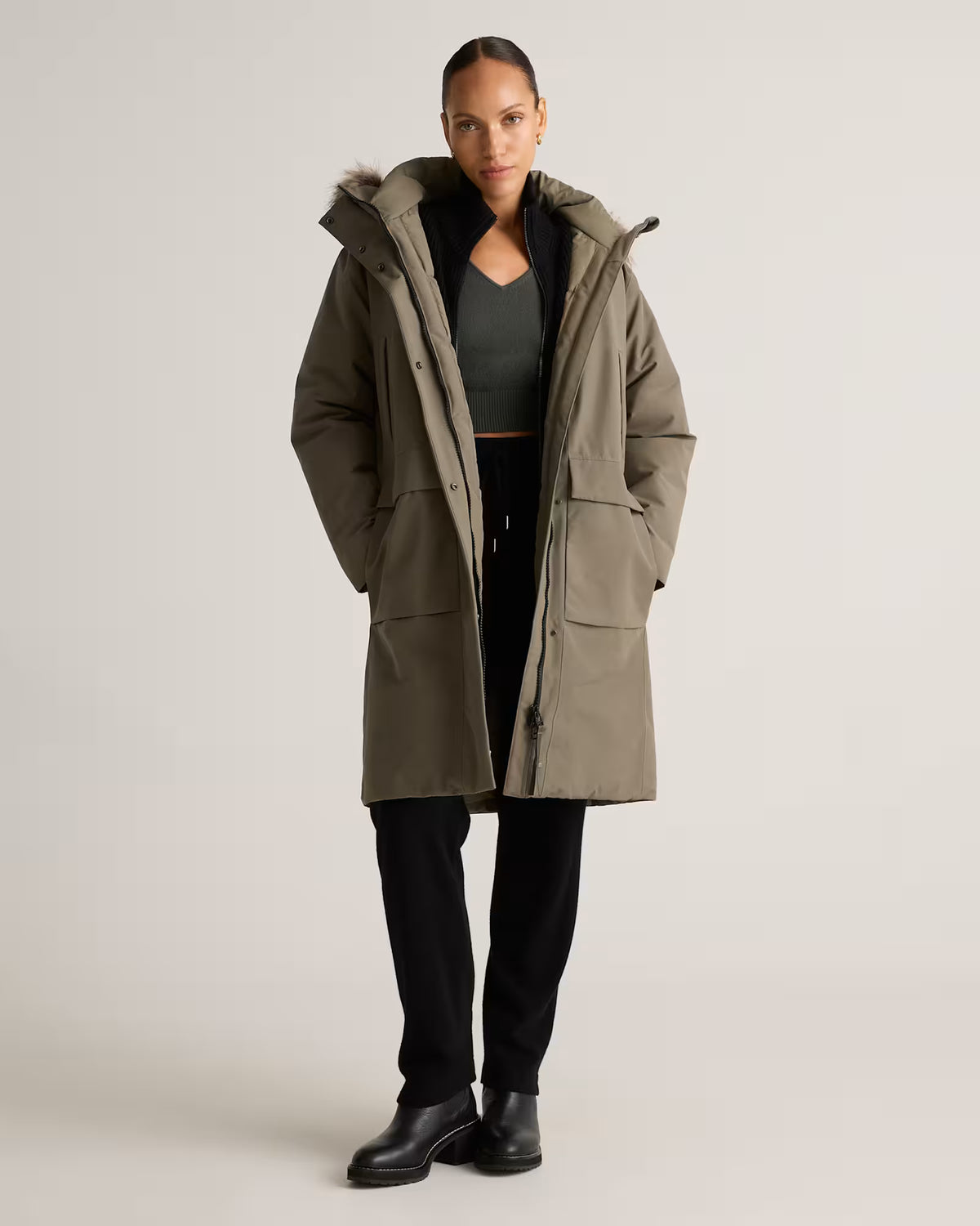 Responsible Down Hooded Long Parka - US 1009