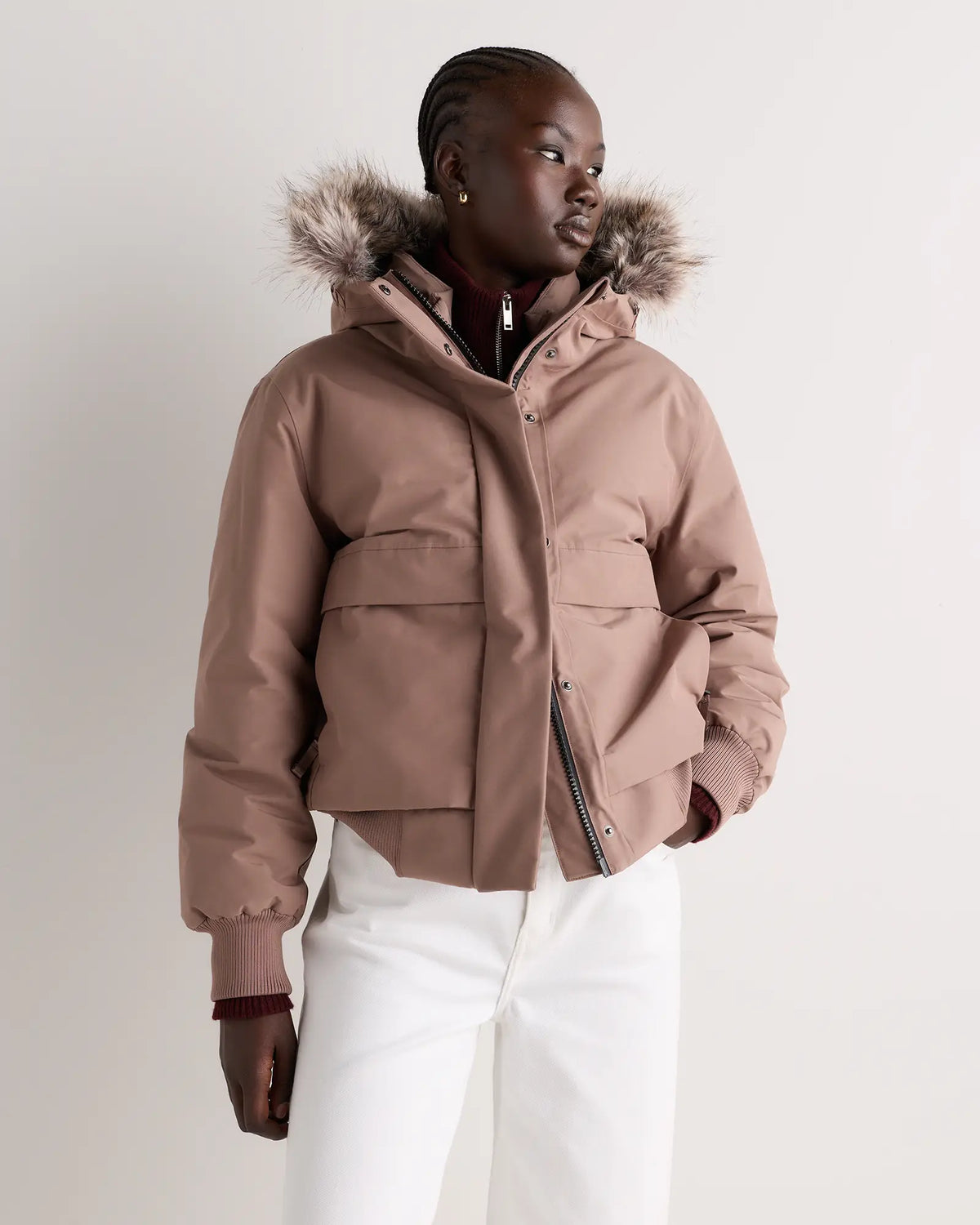 Responsible Down Hooded Short Parka - US 6306