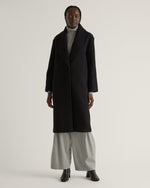 100% Merino Wool Shawl Collar Long Coat - US 4051