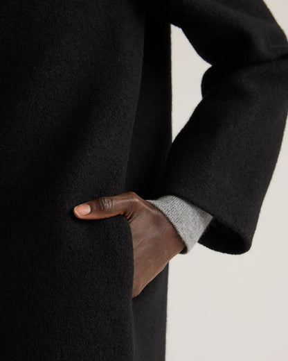 100% Merino Wool Shawl Collar Long Coat - US 4051