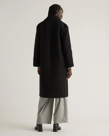 100% Merino Wool Shawl Collar Long Coat - US 4051