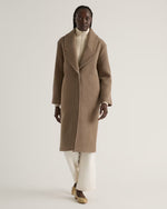 100% Merino Wool Shawl Collar Long Coat - US 4282