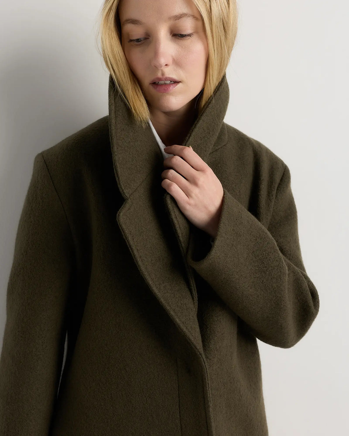 100% Merino Wool Shawl Collar Long Coat - US 1165