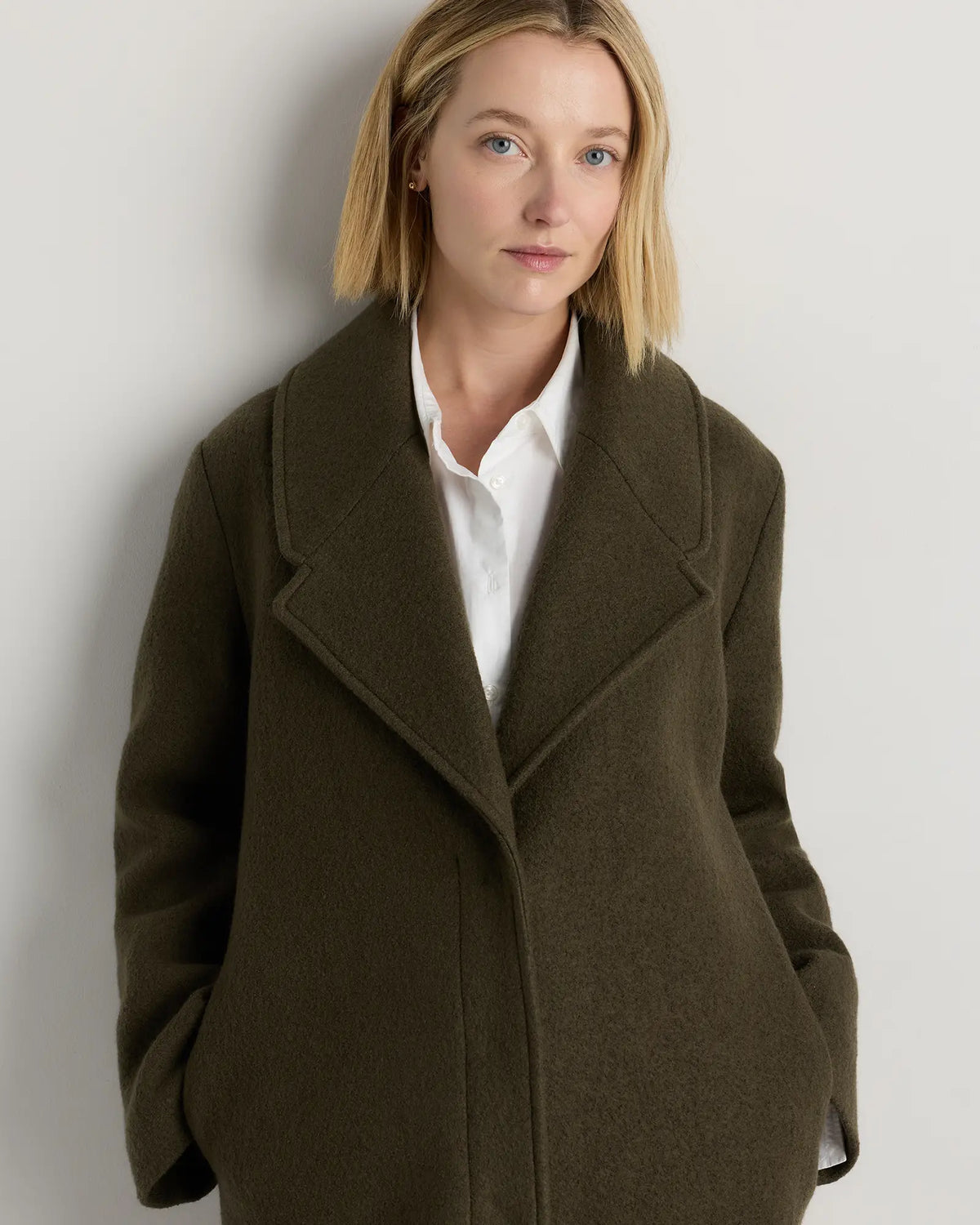 100% Merino Wool Shawl Collar Long Coat - US 1165