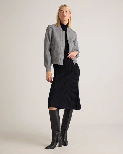 Double-Faced Merino Wool Bomber Jacket - US 9592
