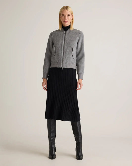 Double-Faced Merino Wool Bomber Jacket - US 9592