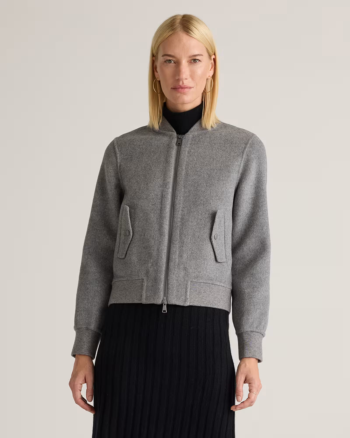 Double-Faced Merino Wool Bomber Jacket - US 9592