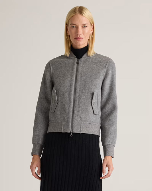Double-Faced Merino Wool Bomber Jacket - US 9592