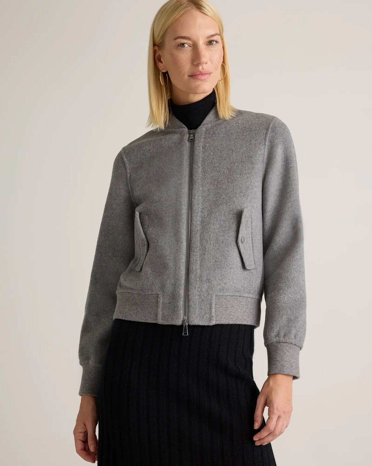Double-Faced Merino Wool Bomber Jacket - US 9592