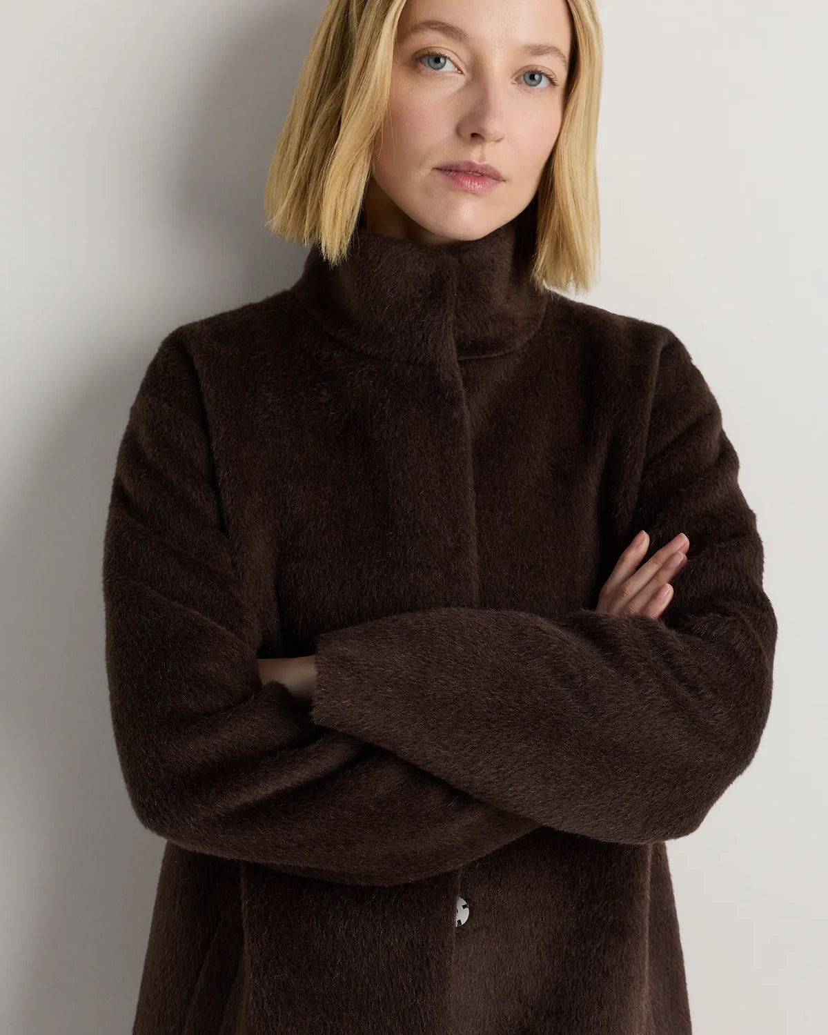 Alpaca-Wool Stand Collar Coat - US 3247