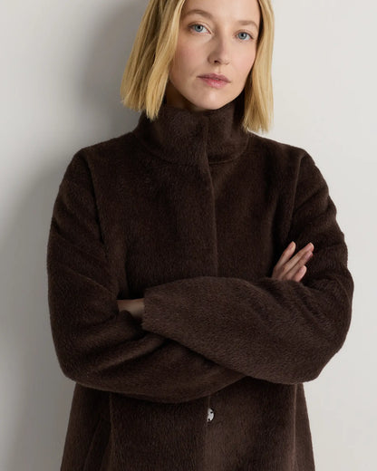 Alpaca-Wool Stand Collar Coat - US 3247