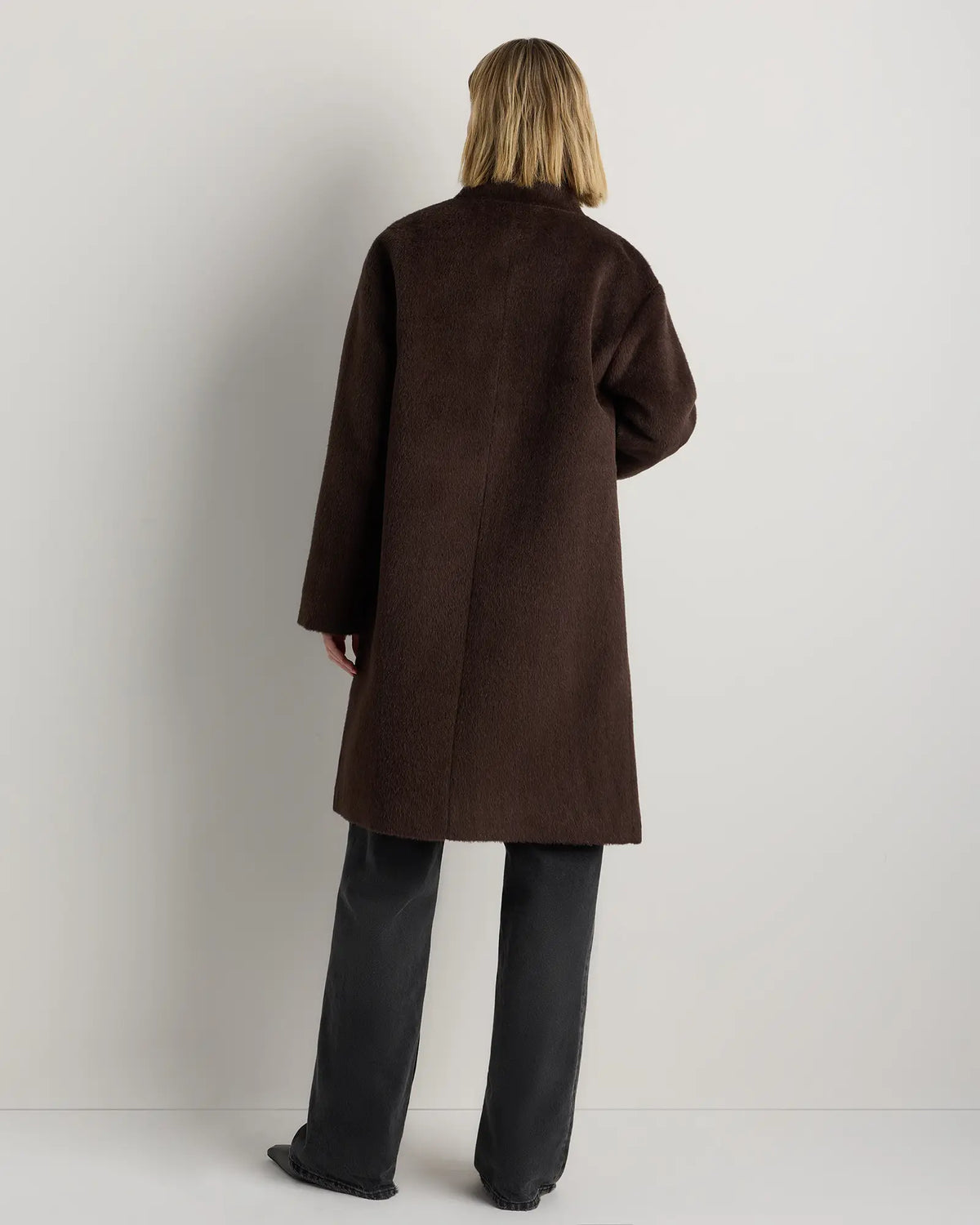 Alpaca-Wool Stand Collar Coat - US 3247