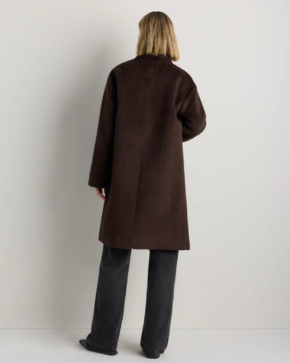 Alpaca-Wool Stand Collar Coat - US 3247