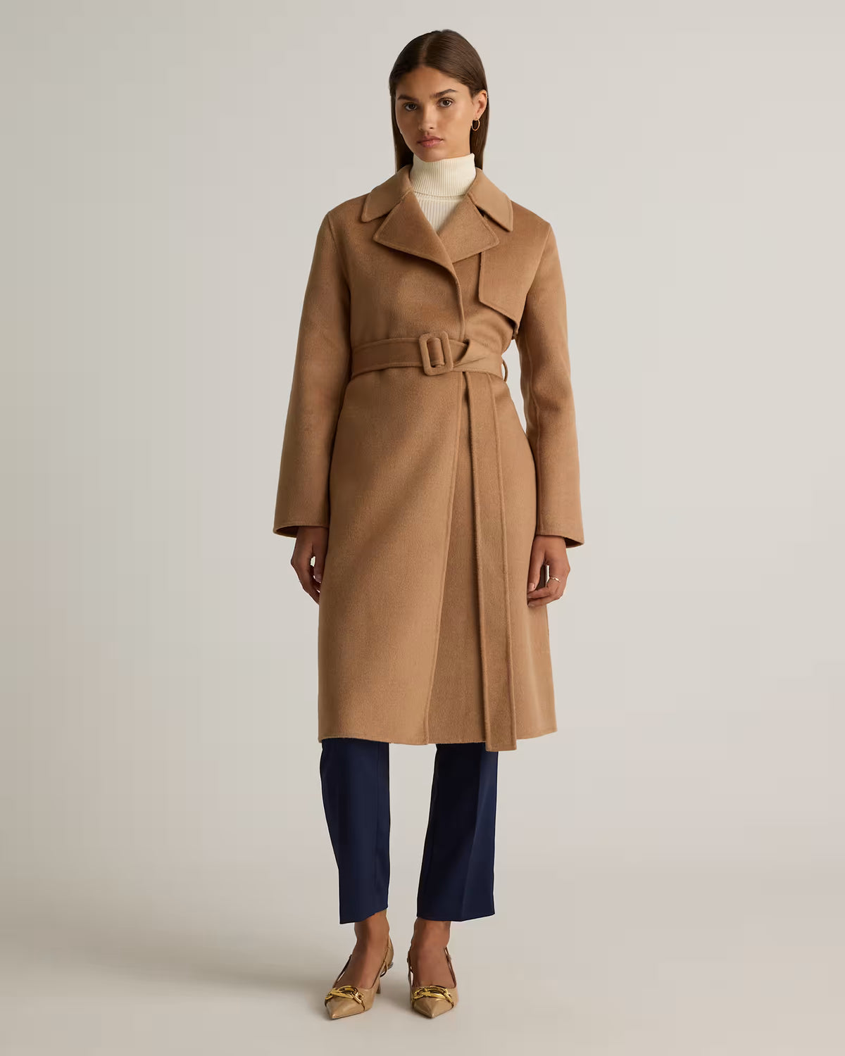 Double-Faced Merino Wool Trench Coat - US 7626