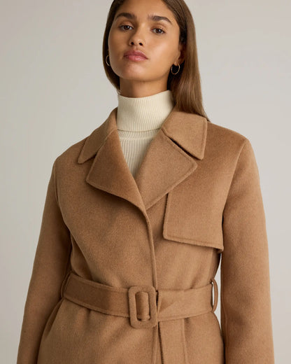 Double-Faced Merino Wool Trench Coat - US 7626