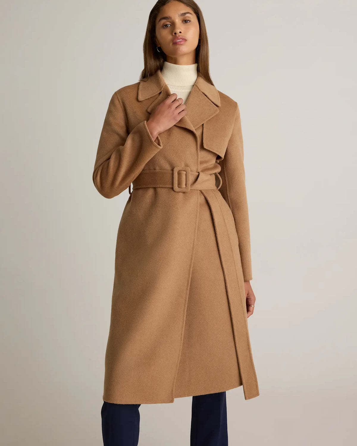 Double-Faced Merino Wool Trench Coat - US 7626